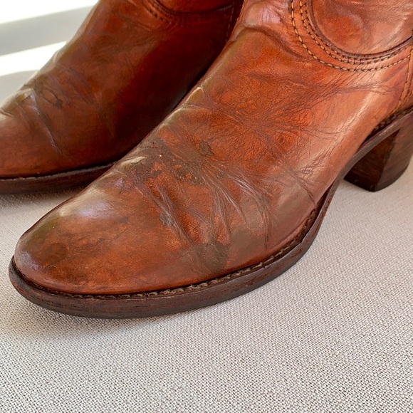 FRYE True Vintage Black Label Embroidered Stitching Tall Knee High Boots, Size 7 - Picture 9 of 15